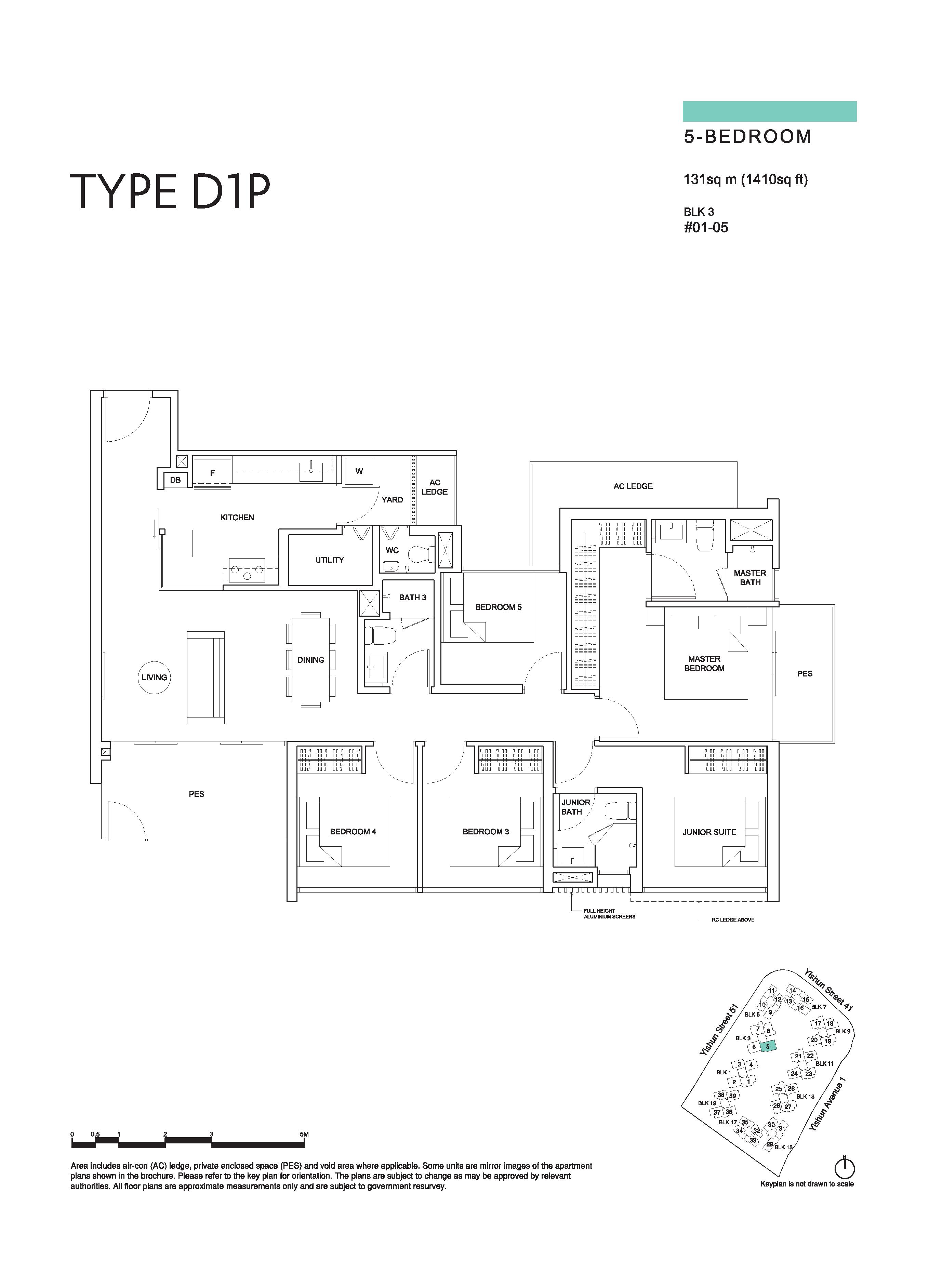 The Criterion 5 Bedroom Floor Plan Type D1P